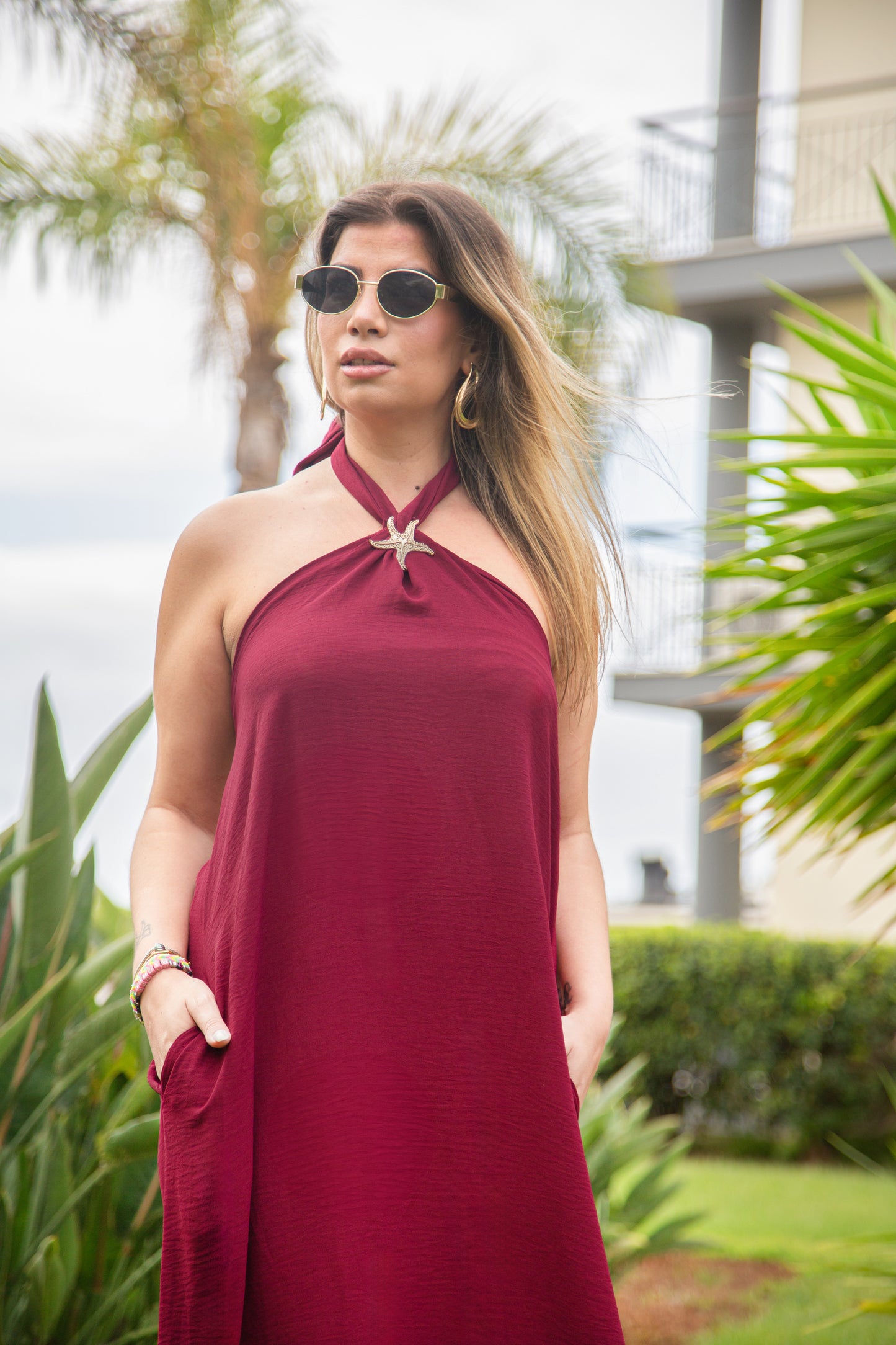 Vestido Maiorca Bordeaux